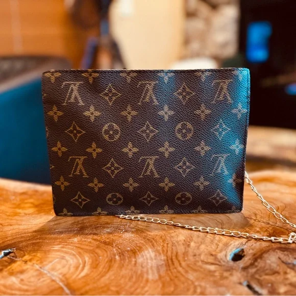 Louis Vuitton Monogram Insert Pouch (Randonne) Purse Brown/converted Crossbody - Picture 3 of 12